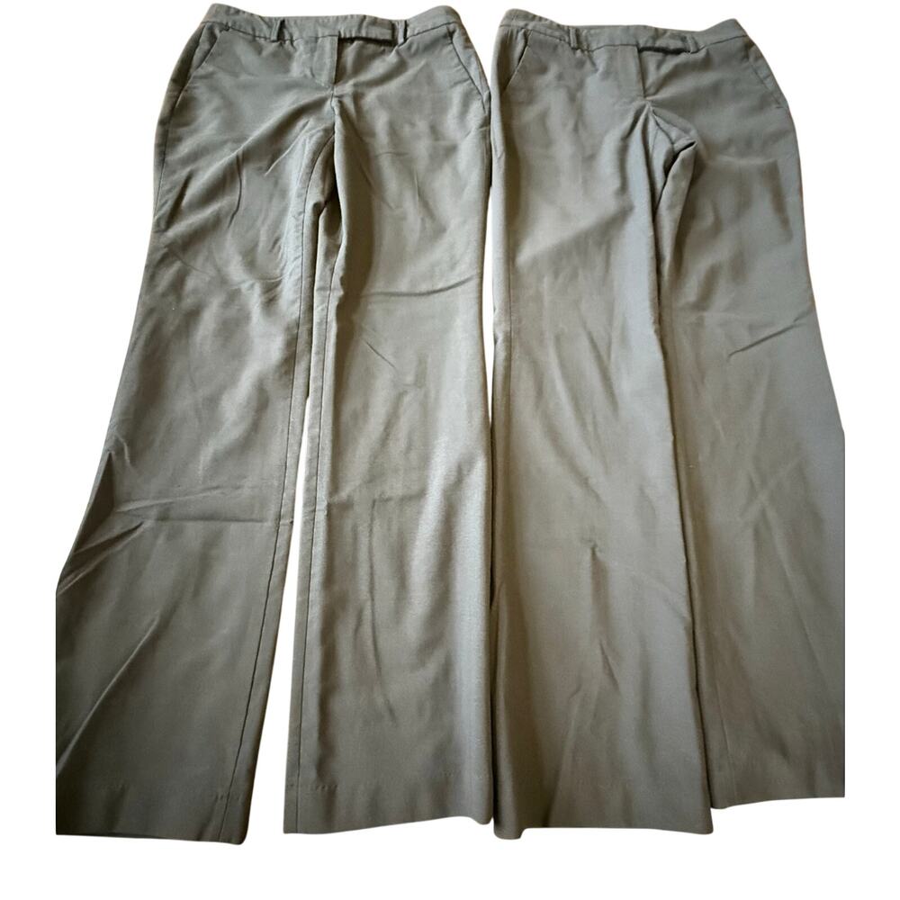 Lot of 2 Lands' End Womens Wool Dress Pants 4 Black Work Office Career Business